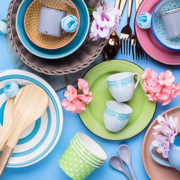 pastel crockery